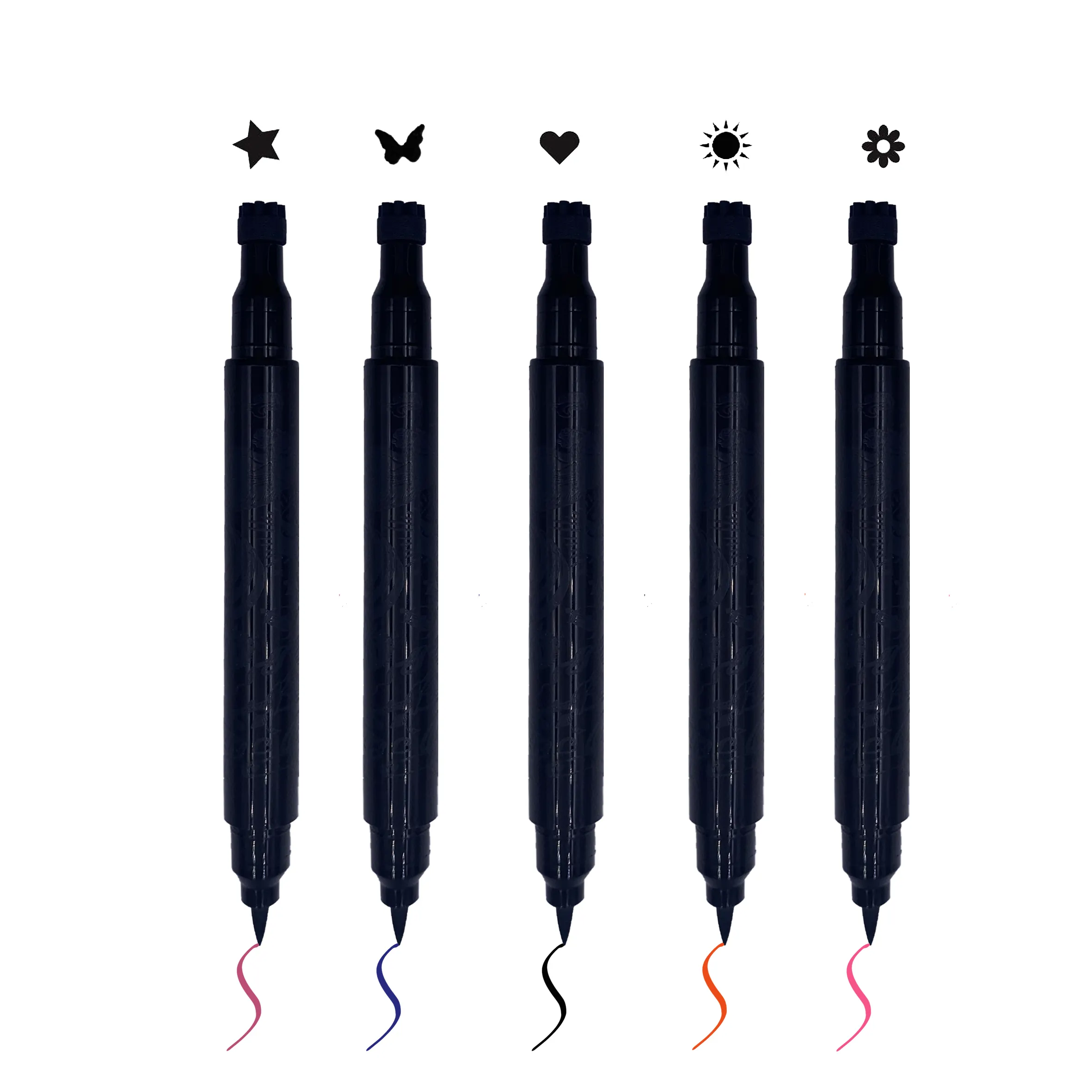 New Multi-shape Tattoo Black color package Winged Stamp Eyeliner Pen
