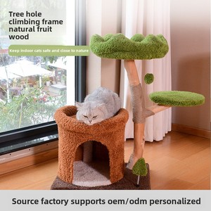 Massivholz <span class=keywords><strong>Cat</strong></span> <span class=keywords><strong>Tree</strong></span> & Scratcher Integrierte große <span class=keywords><strong>Cat</strong></span> House & Jumping Platform Spezielle <span class=keywords><strong>Cat</strong></span> Climbing Post mit Rahmen und Loch - Product Image 5