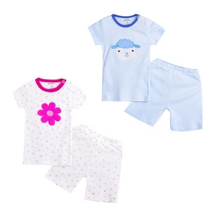 Conjunto de ropa unisex para bebés y niños pequeños de <span class=keywords><strong>12</strong></span> a 18 <span class=keywords><strong>meses</strong></span>, mezcla de manga corta y pantalones, 2 uds. al por mayor - Product Image 5