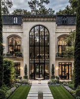 Ventana Arqueada Francesa Personalizada de Acero y Hierro con Rotura de Puente Térmico, Ahorro de Energía, Insonorizada, Doble Acristalamiento, Marco Metálico Duradero para Villas