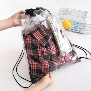 2025 Middle Yellow clear Pvc Waterproof Travel Storage <b>Bag</b> Beach Sport Drawstring <b>Bag</b> Backpack Custom logo - Product Image 5