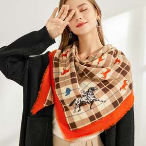 Nuevo Diseño, Chal de Lujo con Estampado, Bufanda Grande Cuadrada con Borlas, Decoración Cálida de Invierno para Mujer, YHK0012 - Product Image 3