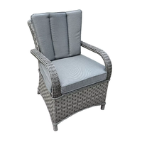 Ensemble de salle à manger 8 places, table rectangulaire 2m x 1m avec foyer intégré, design moderne, élégant, en rotin tressé et structure en aluminium, pour hôtel, jardin, terrasse