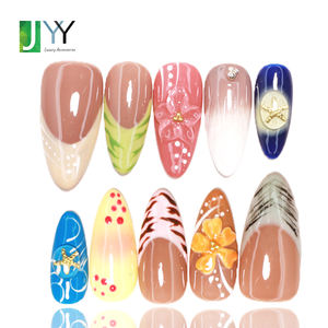 Faux ongles en acrylique 3D de luxe, faits main, en forme d'amande, personnalisés, en vrac, pour pose rapide - Product Image 3