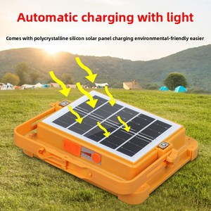 <span class=keywords><strong>Projecteur</strong></span> Solaire Magnétique IP66 pour <span class=keywords><strong>Extérieur</strong></span>, Lampe <span class=keywords><strong>LED</strong></span> d'Urgence, Lampe <span class=keywords><strong>de</strong></span> Camping Portable, Rechargeable et Amovible pour Vente Ambulante - Product Image 2
