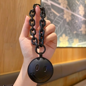 High Quality Vacation Souvenir Cute Acrylic Chain Car <b>Key</b> Gifts Backpack Bag Charms Soft PU Leather Embossed Logo Heart Keychain - Product Image 2