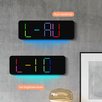 Große LED-Wanduhr für Wohnzimmer, Modernes RGB-Modell, Extragroße Digitale Elektronische Uhr mit Chinesischen Ziffern und Autodesign