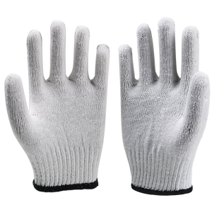 Guantes de jardinería Industrial duraderos de mano de obra de alta calidad Guantes de punto de algodón blanco 100% - Product Image 2