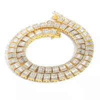 Collier Gaovo 10MM Iced Out Cuban Link en alliage de zinc plaqué or avec strass autrichien 3A, bijoux de mode Hip Hop pour hommes et femmes