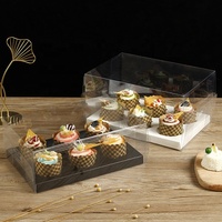 Boîtes à cupcakes transparentes XJH et emballages pour gâteaux et biscuits avec fenêtre, supports pour muffins et dragées, contenants à desserts