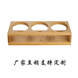Estante de bambú para especias, estante de almacenamiento de cocina de madera con 2 y 3 orificios para organizar botellas de condimentos, diseño minimalista - Product Image 2