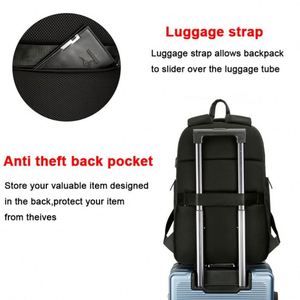 Sac à dos pour ordinateur portable antivol de grande capacité pour hommes, imprimé sur mesure, pour adolescents, noir, imperméable, avec port USB - Product Image 3