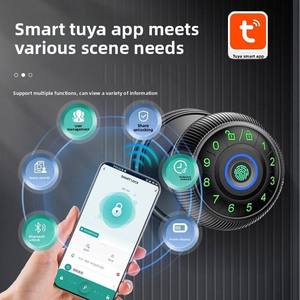 Kasman SOURCE PRICE Smart <strong>Knob</strong> <strong>Door</strong> Lock Silver Front <strong>Door</strong> Tuya Wifi Indoor Office Smart Lock with Keypad and Key - Product Image 3