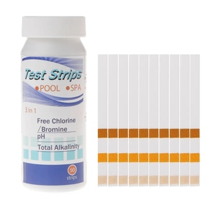 Bandelettes de <span class=keywords><strong>test</strong></span> pour piscine et spa à eau salée à 3 paramètres, kit de <span class=keywords><strong>test</strong></span> précis pour le chlore sans brome, l'alcalinité totale et le pH, 100 bandelettes - Product Image 5