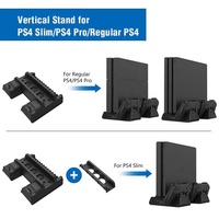 Support de charge et de refroidissement TP4-882 pour manettes PS4/PS4 Slim/PS4 Pro avec ventilateur vertical et station de charge