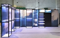 Detian mode Portable LED aluminium Tension tissu modulaire stand Pop-Up vêtements salon exposition décrochage teinture Sublimation
