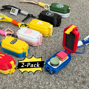 Paquete de 2 estuches para tizas de billar con correa, estuche de transporte para lubricador de puntas de taco de snooker, almacenamiento para billar. - Product Image 1