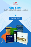 Sacs d'emballage personnalisés en papier kraft de haute qualité pour café et aliments pour animaux de compagnie, avec valve unidirectionnelle, fermeture éclair, scellage huit côtés, résistants à l'humidité, 250g-1kg en vrac