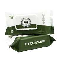 Lingettes humides non parfumées pour animaux de compagnie, formule douce bactériostatique et désodorisante, non irritante, pour le nettoyage des taches de larmes et des parties intimes des chiens et des chats