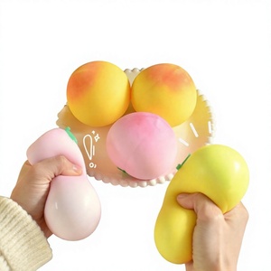 Juguete Antiestrés Creativo con Forma de Durazno, Bola de Ventilación con Forma de Durazno, Juguete de Descompresión de Rebote Lento, Gadget para Aliviar el Estrés - Product Image 1