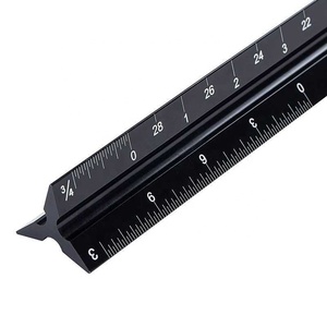 Penggaris teknik skala Imperial 12 inci multifungsi, alat tangan arsitektur penggaris Drafting tiga cabang aluminium Aloi - Product Image 2