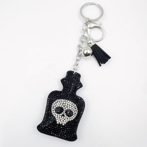 New Sparkling Crystal Rhinestones Halloween Perfume Bottle Keychain With Tassel Girls Gift Car <b>Keys</b> <b>Holder</b> Bags Charms - Product Image 4