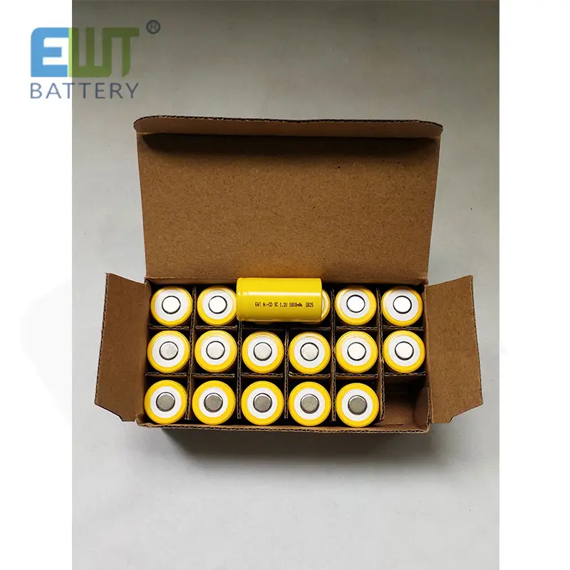 Batería recargable ni-cd de alta potencia, 1,2 v, 1800mah, tamaño sc, 1,2 v, 1800mah, tipo c, nicd
