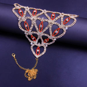 Neue Heiße Kristall Sexy Strass Körperkette Freie Größe 2-teiliges Damen Erotik-Lingerie-Set-BH Slip mit Körperketten-Schmuck - Product Image 4