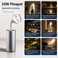Mini Lámpara Pinspot Inalámbrica 2.4G de 10W con Batería LED, Control DMX IR para Fiestas, KTV, Discotecas