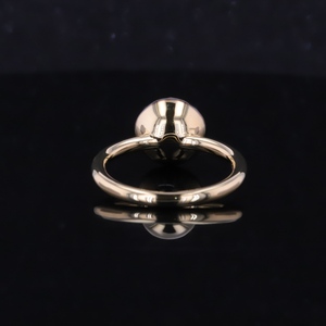 Anillo de Compromiso de Oro Amarillo Sólido de 18K con Incríble Diamante de Laboratorio de 2 Quilates, Corte Europeo Antiguo, Estilo Georgiano, con Cierre de Botón - Product Image 2