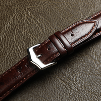 Correa de Cuero Genuino CHARM al por Mayor, 20/22mm, Patrón de Avestruz, Correa Universal para Reloj Inteligente