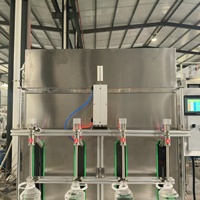 Machine de remplissage de liquides semi-automatique à 4 têtes, à alimentation par gravité, pour spiritueux, liqueurs, alcool, vin