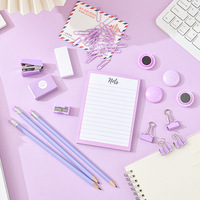 Ensemble de cadeaux d'anniversaire stationnaires mignons pour les étudiants et les enfants avec un crayon et un bloc-notes plus net, pince à gomme agrafeuse et etc.