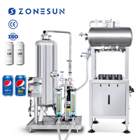 ZONESUN ZS-CF4A semi-automatique 4 têtes soda eau pétillante CO2 boisson gazeuse canettes de boisson Machine de remplissage liquide