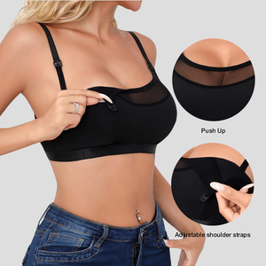 <span class=keywords><strong>Reggiseno</strong></span> <span class=keywords><strong>Allattamento</strong></span> <span class=keywords><strong>Nero</strong></span> in Rete Traspirante Comodo Senza Ferretto Sexy per Donna - Offerta Imperdibile - Product Image 3