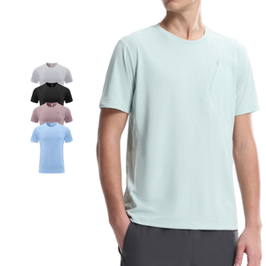 Men's Casual T-<b>Shirts</b> Custom Logo O-Neck Breathable Quick Drying <b>100</b>% <b>Polyester</b> Knitted Soft Blank Plain Dyed Woven - Product Image 1
