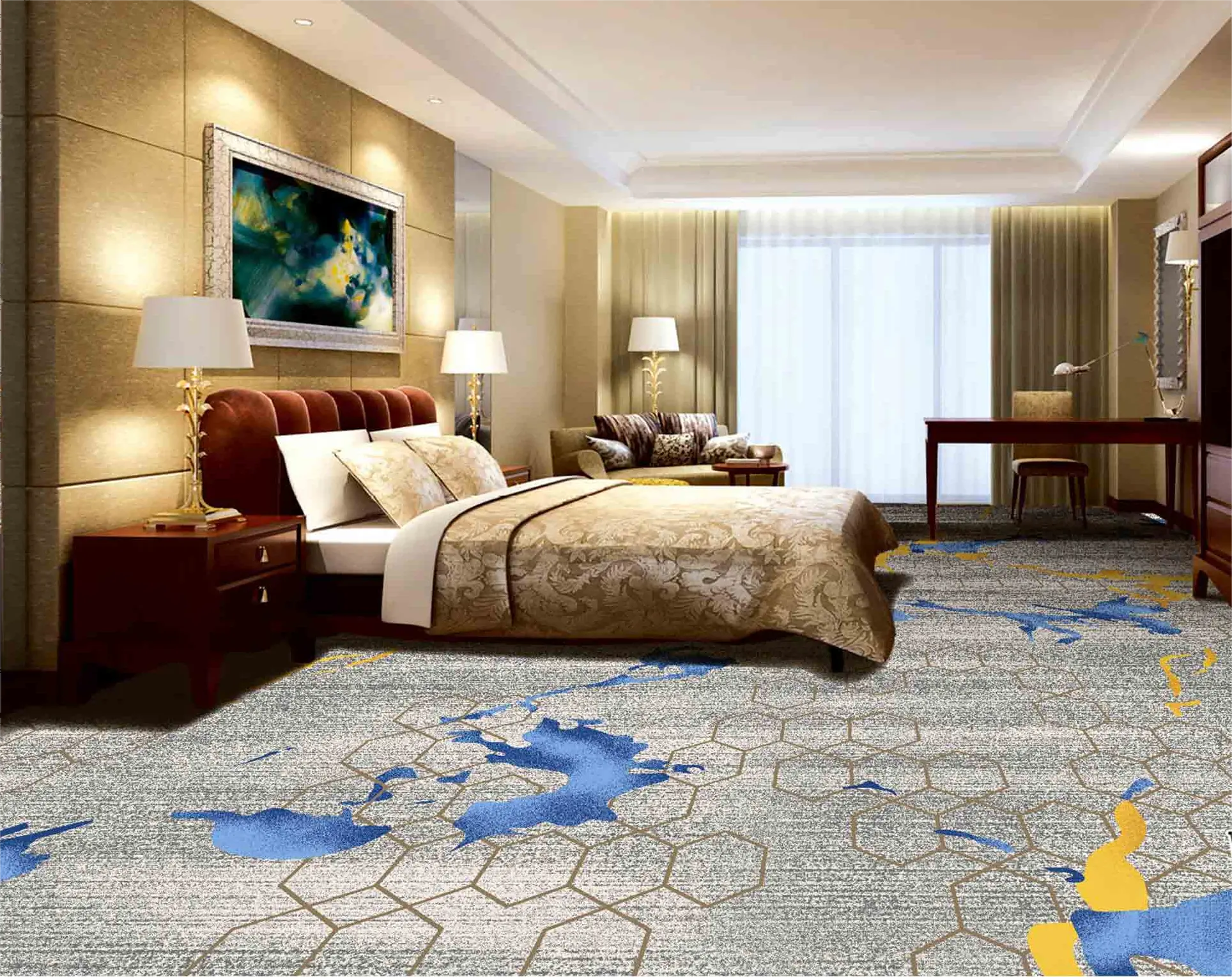Özel 5 yıldızlı otel ziyafet salon halısı ve halı lüks duvar-duvar halı zemin yatak odası otel için