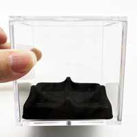 Vitrine de support de baseball en acrylique/support de baseball à fond noir en plexi cube/boîte de présentation en acrylique transparent pour baseball