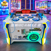 Table de jeu d'arcade Whac-a-Mole Mini pour un joueur avec marteau, 8 trous cibles, affichage du score LED, divertissement familial en japonais et en anglais