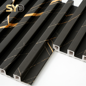 Panneau mural en <span class=keywords><strong>PVC</strong></span> massif 159x17 2900mm, motif grain de marbre éclair en érable, revêtement en grille WPC - Product Image 3