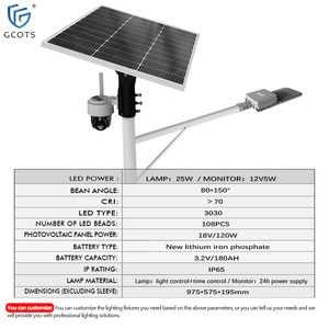 <b>Solar</b> Dual-Power <b>System</b> Waterproof LED Street <b>Light</b> 6000K Temperature Can Be Equipped With Camera for Area Security Monitoring - Product Image 3