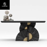 Table console d'entrée décorative moderne en marbre naturel noir de haute qualité, nouveau design