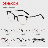 Gafas Ópticas TR90 de Alta Calidad con Montura Retro Plana, Diseño Moderno con Estampado, Montura de Gafas Retro a la Moda ZgGKha