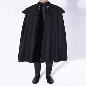 फैशनेबल उच्च गुणवत्ता कस्टम सर्दियों के गर्म क्लासिक वृहदाकार पुरुषों ऊन Duffle कोट केप लंबी मोटी कोट