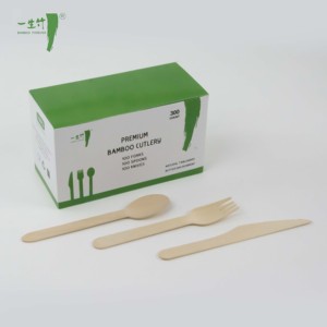 Trung Quốc nhà máy dùng một lần tre dao kéo bằng gỗ OEM thìa gỗ đặt tre Flatware sets cho nhà hàng cắm trại bên - Product Image 5