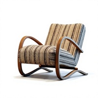 Fauteuil inclinable vintage français en acier, style mid-century, une place, avec accoudoirs, pour salon, chambre, balcon