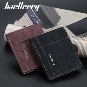 กระเป๋าสตางค์แบบสั้นสำหรับผู้ชาย Baellerry ขนาด 6 นิ้ว หนัง PU ใส่บัตรธุรกิจ สีพื้น สีดำ สีน้ำตาลกาแฟ สีน้ำตาลอ่อน - Product Image 3