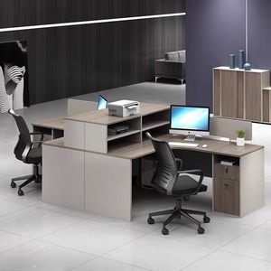 Escritorios y Sillas de Oficina Maibo con Doble Separación, Diseño Moderno para Personal de Finanzas, Estación de Trabajo para 2 o 4 Personas - Product Image 4