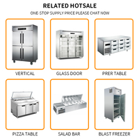 Salar Table de travail pour la préparation des pizzas commerciales en acier inoxydable à température unique Équipement de réfrigération à air pour la préparation des pizzas