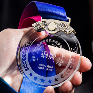 Thẻ bóng rổ Huy chương bạc Vàng tình nguyện lưu niệm pha lê huy chương - Product Image 6